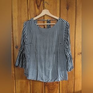 Buffalo Plaid Bell Sleeve Top
